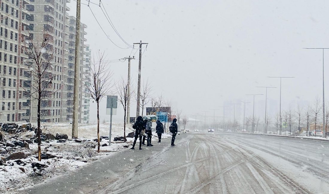 Diyarbakır’da kar yağışı yerini yağmura bıraktı Diyarbakır'da etkili olan kar