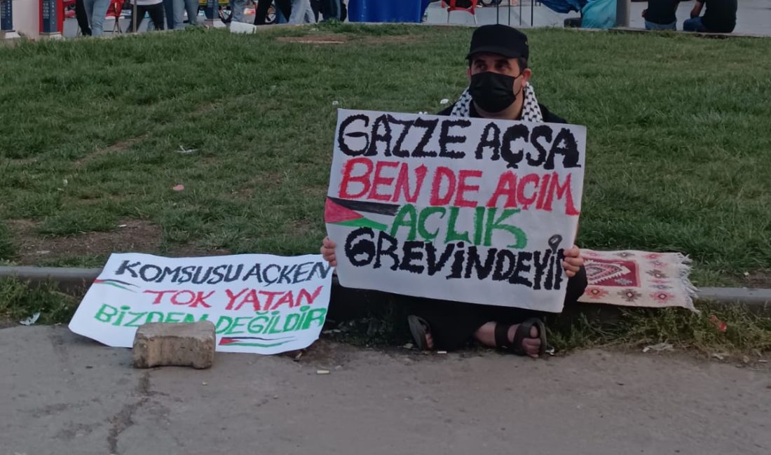 Diyarbakır’da Gazze için “Açlık Grevi”! Diyarbakır'da bir şahıs Gazze