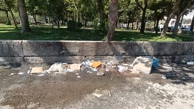 Hantepe İlkokulu ve Mem û Zin Parkı önü çöp yuvasına döndü; BU NE REZALET!